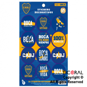 BOCA STICKERS AUTOADHESIVOS X 24 UNIDADES